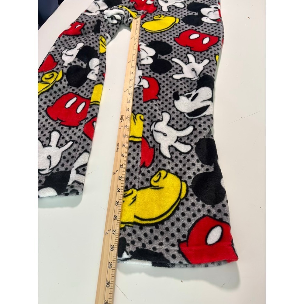 Disney Mickey Mouse Pajama Pants Womens S Grey Fleece Polka Dot Loungewear Gift - Picture 9 of 13